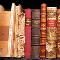 Old Books On Shelf