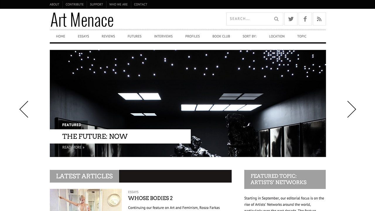 Art Menace Website Screenshot