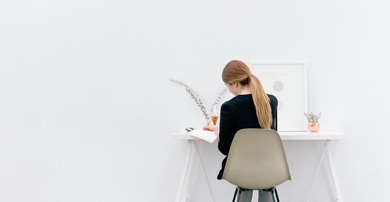 girl working at desk