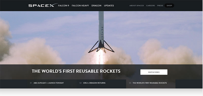 SpaceX's website