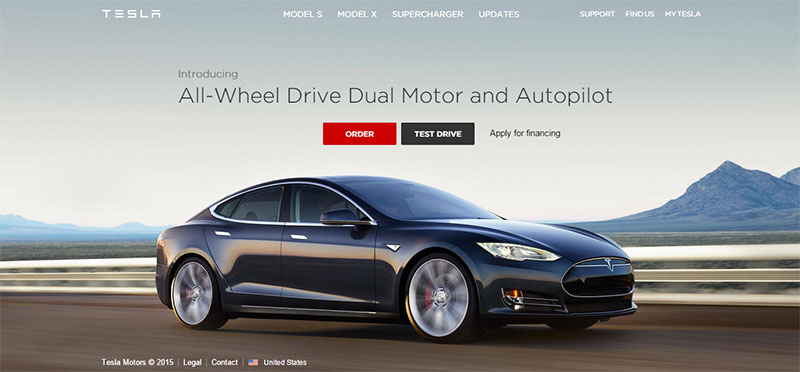 Tesla Motors' Website