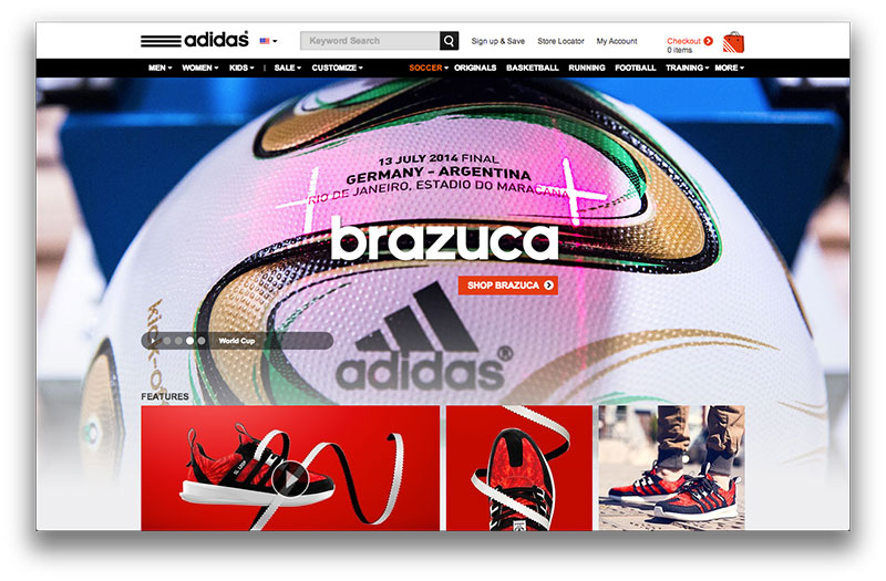 Adidas website