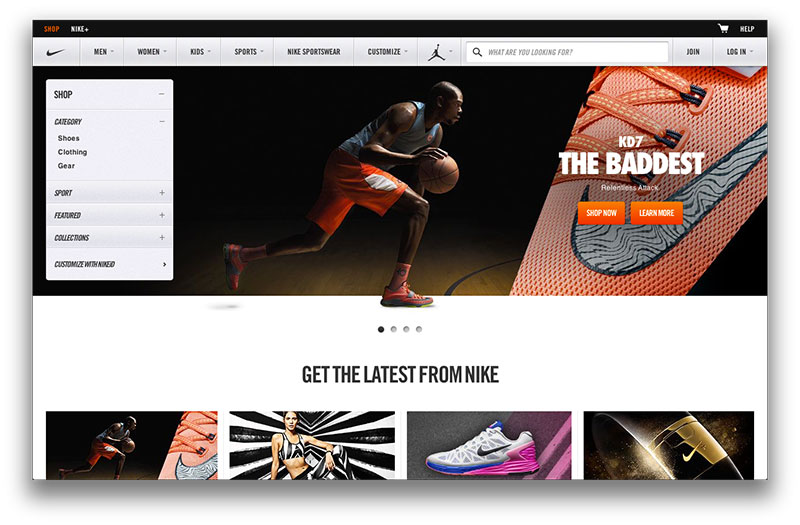 Nike website