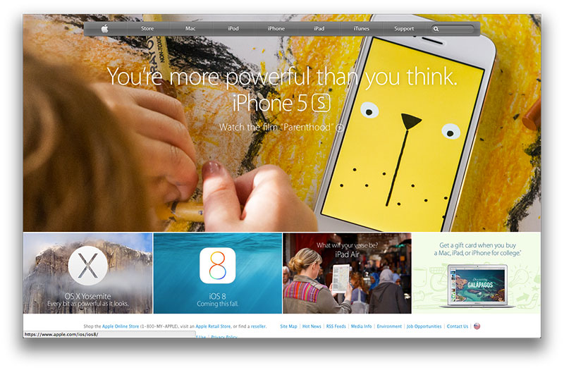 Apple website