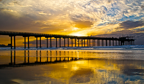 Sunset at Scripps Pier Cliffs